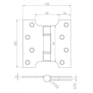 Grade 13 Thrust Bearing Parliament Hinge - CE / UKCA Marked - Fire Rated - 120kg Max Load Bearing